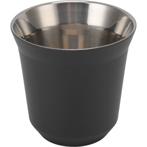 Mug à café en acier inoxydable 304, tasse isotherme double paroi pour café et thé, gobelet thermique pour maison et camping, noir, 80 ml (1/5)