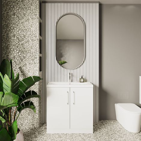 Nuie Arno Floor Standing 2-Door Vanity Unit with Basin-4 800mm Wide - Gloss White (1/5)