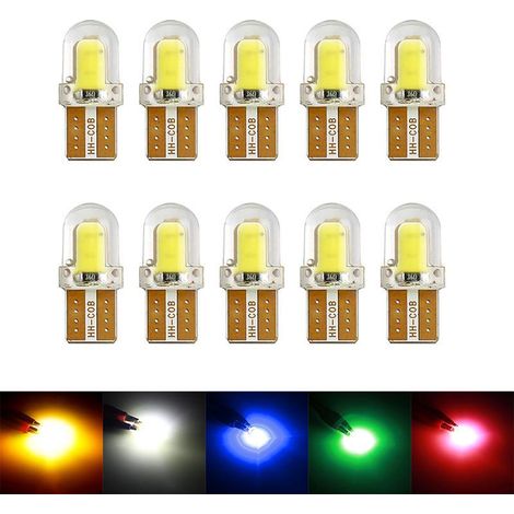 Lot de 10 spots encastrés, tube cathodique en silicone, faisceau court et large (5 couleurs T10), 5 W, lumière diffuse, haute luminosité, transparent, étanche, idéal pour la lecture ou l'éclairage de (1/5)