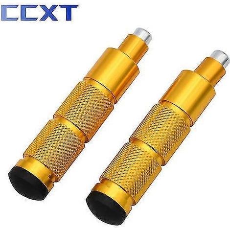 CNC-gefräste Aluminium-Fußrasten M8 für Honda, Kawasaki, Yamaha, KTM, Suzuki Motorräder, ATVs, Roller und Dirtbikes (Universal) – Gold