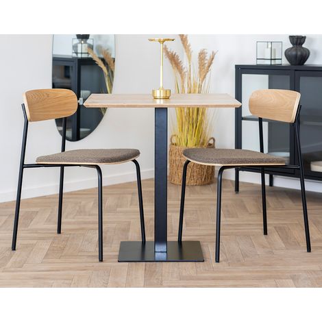 Zoe - lot de 2 chaises en bois de frêne - pieds en acier (1/5)