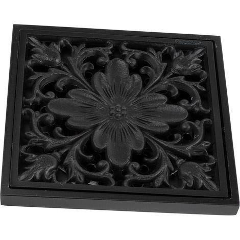 10x10cm Schwarzer Bodenablauf aus Kupfer, geruchsabweisend, verdeckter Bodenablauf für Hotelbad und Zuhause (1/5)