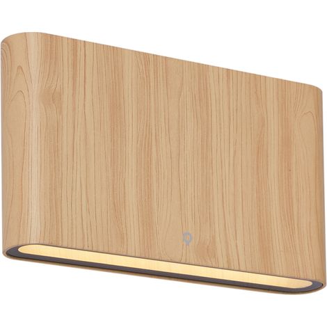 QAZQA Escandinavo Aplique de exterior escandinavo con estampado de madera de 17,5 cm con LED IP65 - Batt Aluminio /Vidrio Rectangular Incluye LED Max. 2 x 10.8 Watt