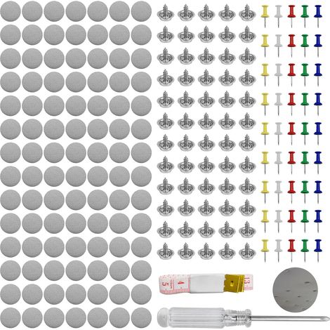 Lot de 100 Rivets de réparation universels pour Toit de Voiture avec 100 Broches, 1 Tournevis, 1 mètre Ruban, réparation de Ciel de Voiture pour Toutes Les Voitures (1/5)