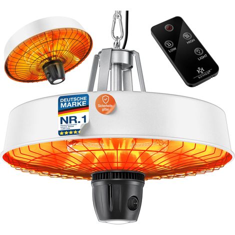 KESSER® Chauffage infrarouge plafond 2500 W, télécommande - Blanc (1/5)