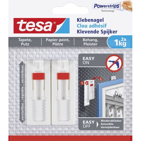 TESA - Clou adhésif ajustable pour papier peint plâtre 1kg blister