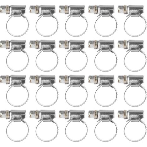 Collier de serrage inox 20 pièces, robuste antirouille, pince flexible pour véhicules moteur et pétrochimie Ø13-19mm (1/5)