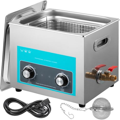 Mophorn Limpiador Ultrasónico 10 L 240 W Limpiador Ultrasónico Profesional con Calentador Ajustable Máquina de Limpieza Ultrasónica con 2 Perillas Potente Frecuencia de 40 kHz para Joyas, Reloj y Gafa (1/5)
