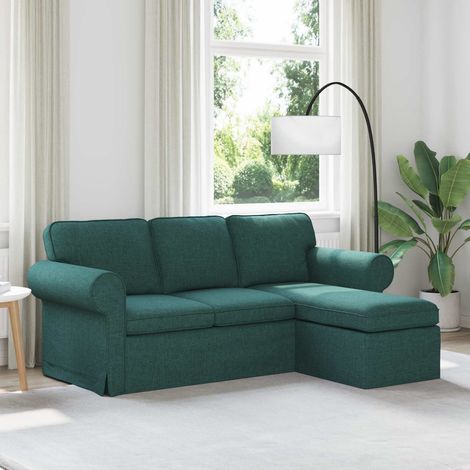 Sofa Dunkelgrün 195 x 138 x 80 cm Stoff
