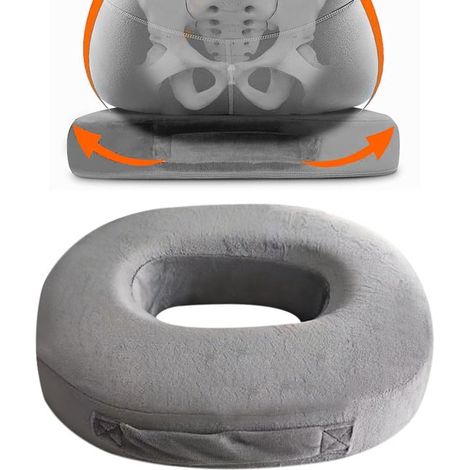 Rundes Donut-Kissen aus Memory-Schaum für orthopädische Zwecke, 38 x 30 x 7 cm, ideal für die Durchblutung und optimalen Sitzkomfort (1/5)