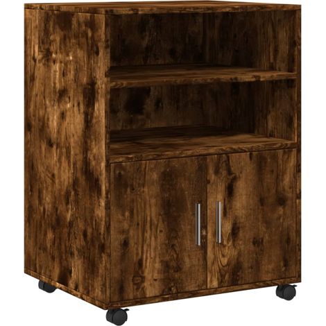 Maison Exclusive - Armadietto con Ruote Rovere Fumo 60x48x81 cm in Truciolato (1/5)