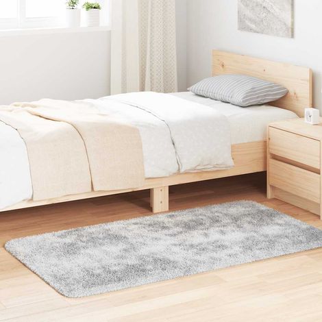 Teppich Shaggy Hochflor NAVARRA Silbergrau 80x150 cm Polyester