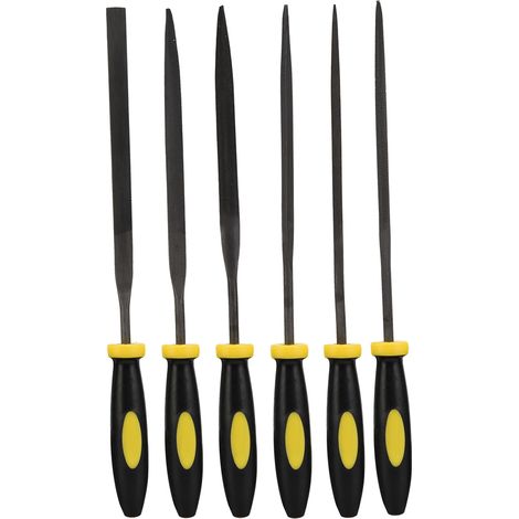 Ortviai Lot de 6 mini limes métalliques pour bois et métaux – RT-F011, lame en acier au carbone, 3 × 150 mm (1/5)