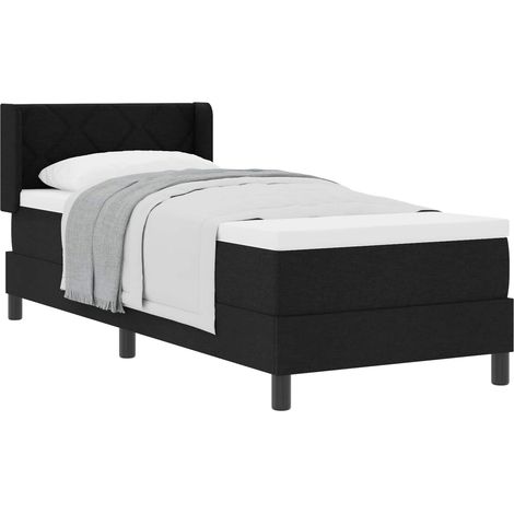 Box Spring Bed with Headboard Manual Black 200 x 80 cm Fabric vidaXL (1/5)