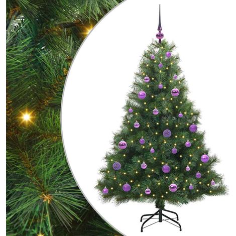 Sapin de Noël  Arbre de Noël artificiel avec 150 LED Vert 150 cm PE et PVC (1/5)