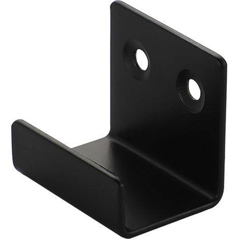 Lot de 10 supports épais en acier inoxydable pour carrelage mural - Support de serrage plat en J - Fixation murale - Noir (1/5)