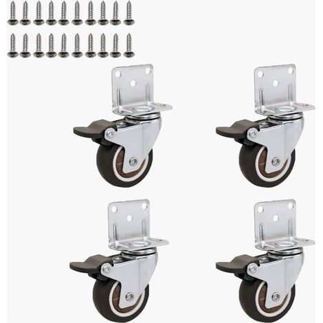 4ruotegirevolipiccolepermobiliconfreno,piastradimontaggioeviti-25mm (1/3)