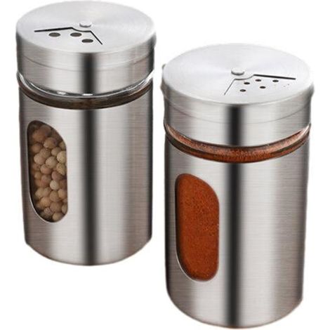 Lot de 6 salières et poivrières avec réglage de dosage, pots à épices pratiques pour cuisine (1/5)