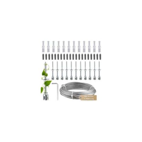 Support Pour Plante Grimpante, Kit Complet En Inox Avec Support Mural Et Corde Diamètre 3Mm (Longueur 16M)