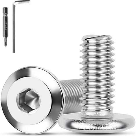 40 Stück M4 x 20 mm Flachkopfschrauben A2 V2A Edelstahl M4 Schrauben für Möbelbolzen Innensechskant mit Innensechskantschlüssel (1/5)