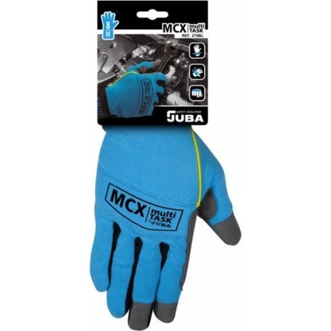 H270BL/10 GUANTE PIEL SINTETICA CON DORSO DE ELASTANO RFZO ACOLCHADO EN PALMA/NUDILLOS CIERR - JUBA