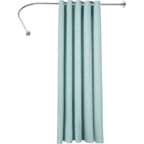 TBarre de Douche Angle Universelle Tringle Douche Angle Longueur Adaptable 90-130 × 90-130 cm,Tringle de douche en acier inoxydable pour baignoire, Argent (1/5)