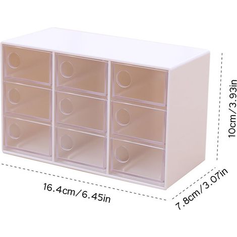 Mini-Aufbewahrungsbox mit 9 Fächern, Kunststoff-Aufbewahrungsorganizer für Zuhause oder Büro (1/5)