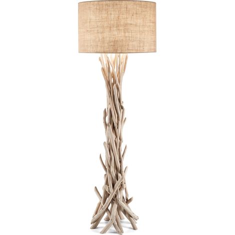 Piantana Industrial-Minimal Driftwood Metallo-Legno Marrone 1 Luce E27 (1/3)