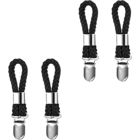 pièces - Pince à serviette - Porte-serviettes - Pinces à torchons de cuisine - 11,52,3 cm - Noir - Pinces multifonctions - Convient aux placards et salles de bains - Pince à serviette en corde de coto (1/5)