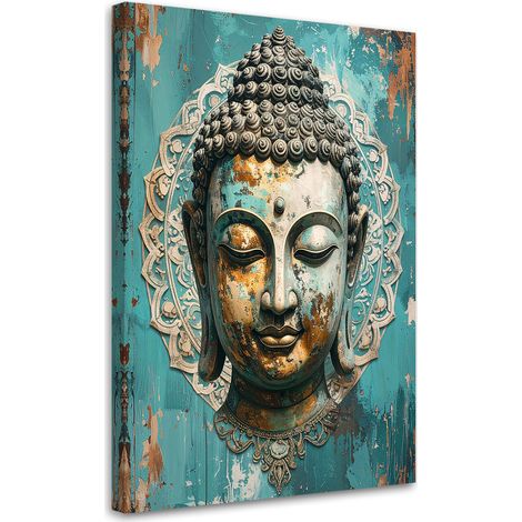 Tableau déco Turquoise Bouddha Zen Spa Orient 40x60 (1/4)