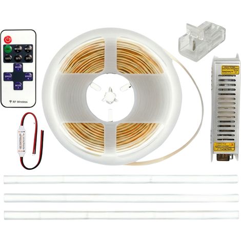 Kit LED COB 5m 24V 4000K Bianco neutro Colore intenso Alimentatore Telecomando (1/5)