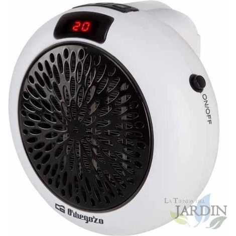Riscaldatore a spina in ceramica Orbegozo. Potenza 600W. Timer programmabile. 2 velocità. Temperatura da 15 a 32ºC.
