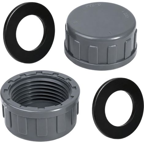 2 Bouchon PVC Plomberie 32mm Femelle, Bouchon Tuyau PVC avec Joint Étanche (1/5)