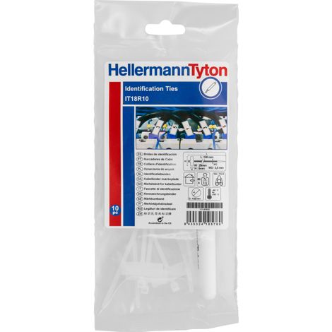 Lot de 10 étiquettes d'identification 100x2,3mm avec colliers un stylo indélébile inclus - HellermannTyton