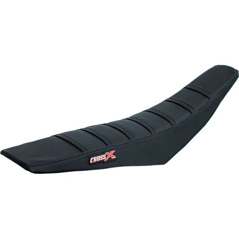 HOUSSE DE SELLE compatible avec les motos de marque Kawasaki KXF 250-450 - TOP BLACK- SIDE BLACK-STRIPES BLACK