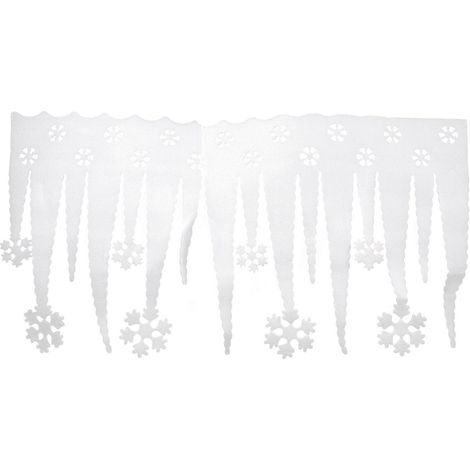 Ornement de Noël en forme de glaçon, cône de glace blanc, décoration flocon de neige à faire soi-même pour la maison, la vitrine ou la porte d'un magasin (cloches)-White