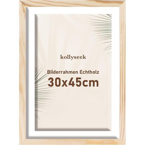 Bilderrahmen 30x45cm Passepartout Echtholz Acrylglas holz 30x45cm (1/5)