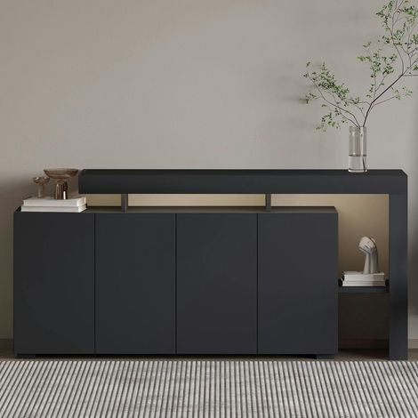 Buffet 4 portes anthracite à cadre ouvert AURA