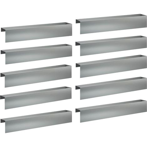 Garden Cover Profile 10 pcs 100 x 20 x 15 cm Galvanised Steel vidaXL