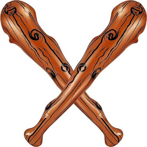 Pieces 35 inches Inflatable Cave Bat Inflatable Caveman Stick Brown Stripe Caveman Bat for Caveman Club Cosplay Pool Party (1/5)