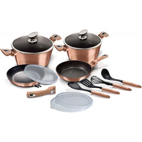 Set di 13 vasi in granito color oro rosa Berlinger Haus BH-7058. (1/5)