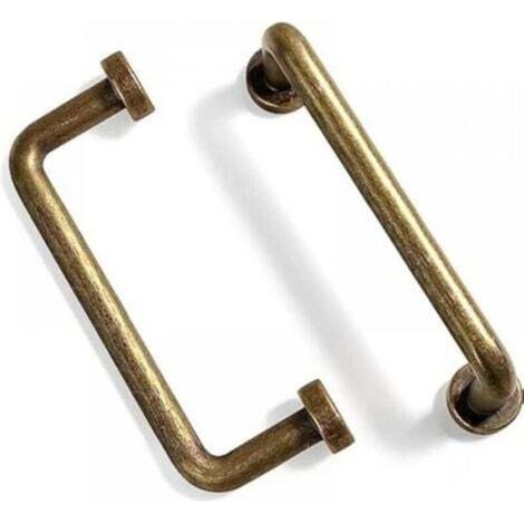 Poignées de meuble vintage en laiton antiqueLot de 6 tirages pour tiroirs et armoires de cuisine, entraxe 96 mm (1/4)