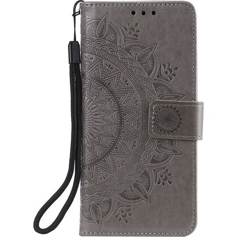 Étui portefeuille pour OnePlus Nord CE 2 5G - Motif mandala - Gris - Coque avec porte-cartes (1/5)
