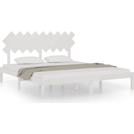 Maison Exclusive - Giroletto Bianco 180x200 cm Super King in Legno Massello (1/5)
