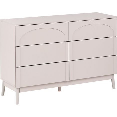 Cassettiera moderna a 6 cassetti in truciolato beige chiaro Boulia (1/5)