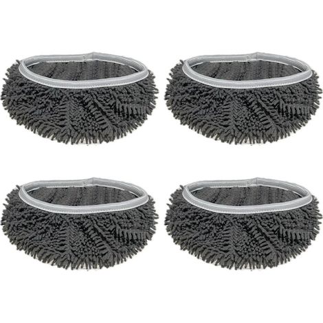 Set di 4 panni per mocio in peluche - Grigio scuro 1