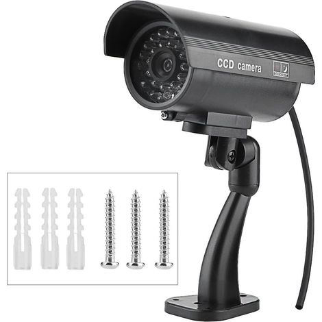 Caméra Réaliste, Fausse Caméra De Surveillance Factice à LED Clignotante, Fausse Caméra De Sécurité pour L'intérieur Et L'extérieur (1/5)