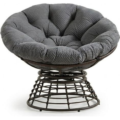 Rattan Papasan Sessel 360° drehbar, inkl. Kissen DEMANN GMBH