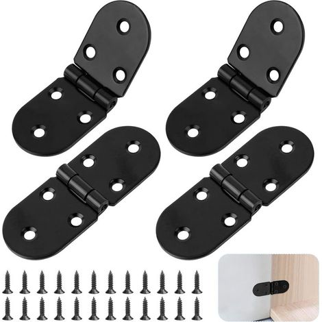 Juego de 4 bisagras de acero inoxidable para mesa plegable - Bisagras redondas atornillables de 180 grados - Bisagras para mesa plegable - Bisagras para mesa - Bisagras para muebles - Bisagras para bi (1/5)
