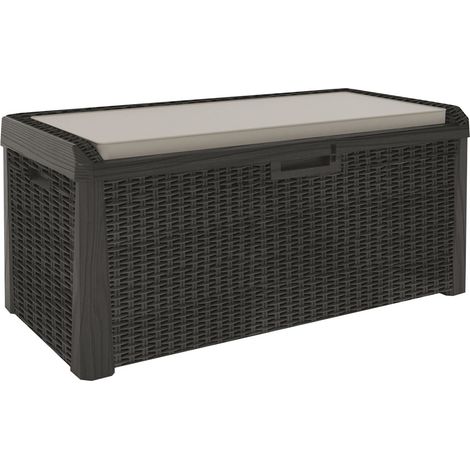Baule in resina cassapanca multiuso con cuscino da esterno 147x72x65 Santorini Plus (1/5)